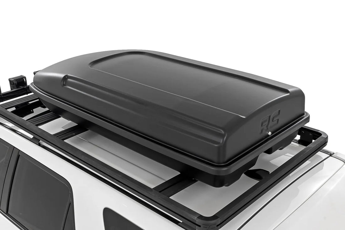 Rough Country Rooftop Cargo Box | Hard Shell | Strut Assisted | 14.5 Cu. Ft. Storage 99088 - Side View