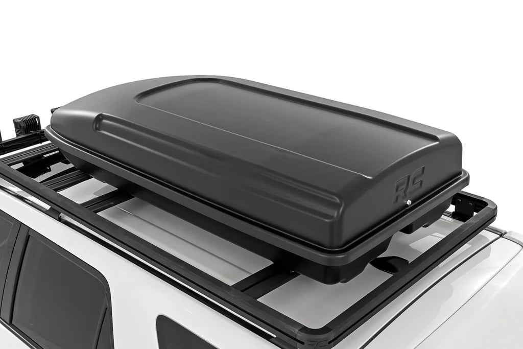 Rough Country Rooftop Cargo Box | Hard Shell | Strut Assisted | 14.5 Cu. Ft. Storage 99088 - Side View