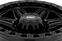 Load image into Gallery viewer, Rough Country Rough Country 76 Series Wheel | Simulated Beadlock | Gloss Black | 17x9 | 8x170 | -12mm - Installation View