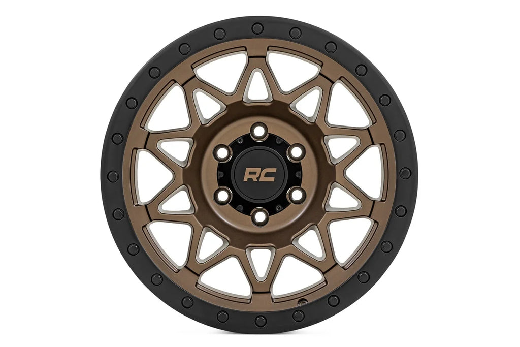 Rough Country Rough Country 78 Series Wheel | Simulated Beadlock | Bronze/Black | 17x8.5 | 5x5 | +0mm 78170918 - Side View