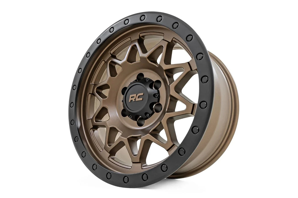 Rough Country Rough Country 78 Series Wheel | Simulated Beadlock | Bronze/Black | 18x9 | 8x170 | 0mm 78180911 - Back View