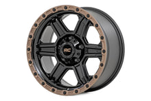 Load image into Gallery viewer, Rough Country Rough Country 79 Series Wheel | One-Piece | Semi Gloss Black w/Bronze Ring | 18x9 | 6x5.5 | 0mm 79180912A - ...
