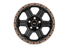 Load image into Gallery viewer, Rough Country Rough Country 79 Series Wheel | One-Piece | Semi Gloss Black w/Bronze Ring | 18x9 | 6x5.5 | 0mm 79180912A - ...