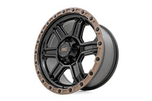 Load image into Gallery viewer, Rough Country Rough Country 79 Series Wheel | One-Piece | Semi Gloss Black w/Bronze Ring | 18x9 | 6x5.5 | 0mm 79180912A - ...