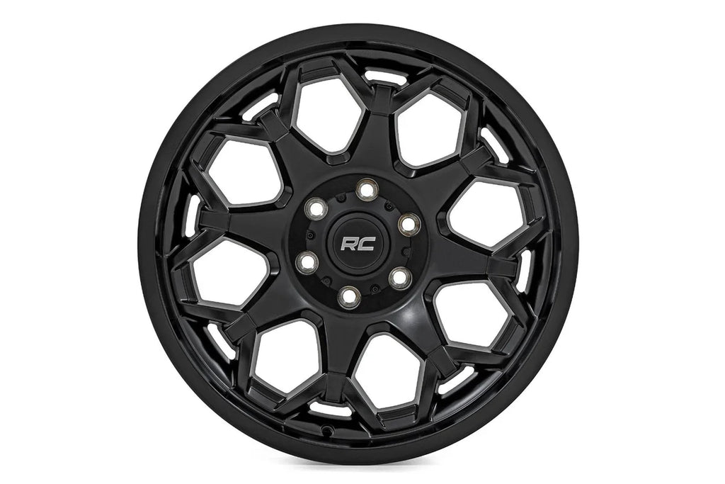 Rough Country Rough Country 80 Series Wheel | One-Piece | Semi Gloss Black | 20x9 | 6x135 | -12mm 80201217A - Side View