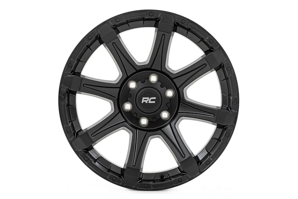 Rough Country Rough Country 81 Series Wheel | One-Piece | Semi Gloss Black | 20x9 | 6x5.5 | -12mm 81201212A - Side View