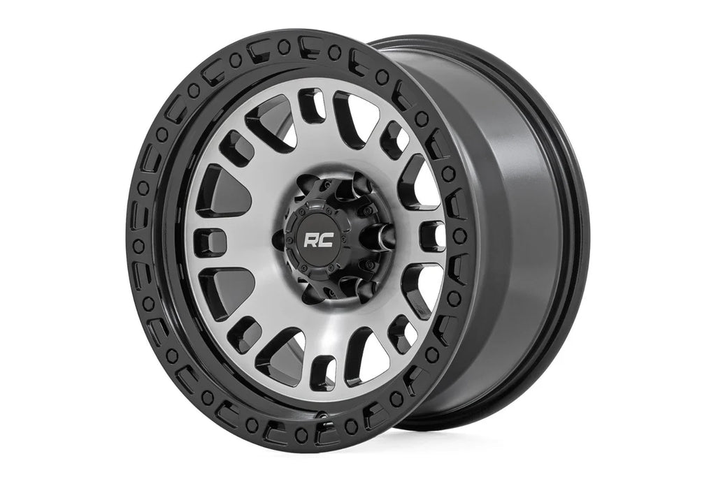 Rough Country Rough Country 82 Series Wheel | One-Piece | Machined Semi Gloss Black | 15x8 | 5x4.5 | -19mm 82151813M - Mai...