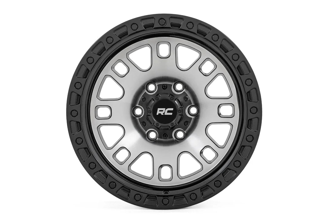 Rough Country Rough Country 82 Series Wheel | One-Piece | Machined Semi Gloss Black | 17x9 | 6x5.5 | -12mm 82170912M - Sid...
