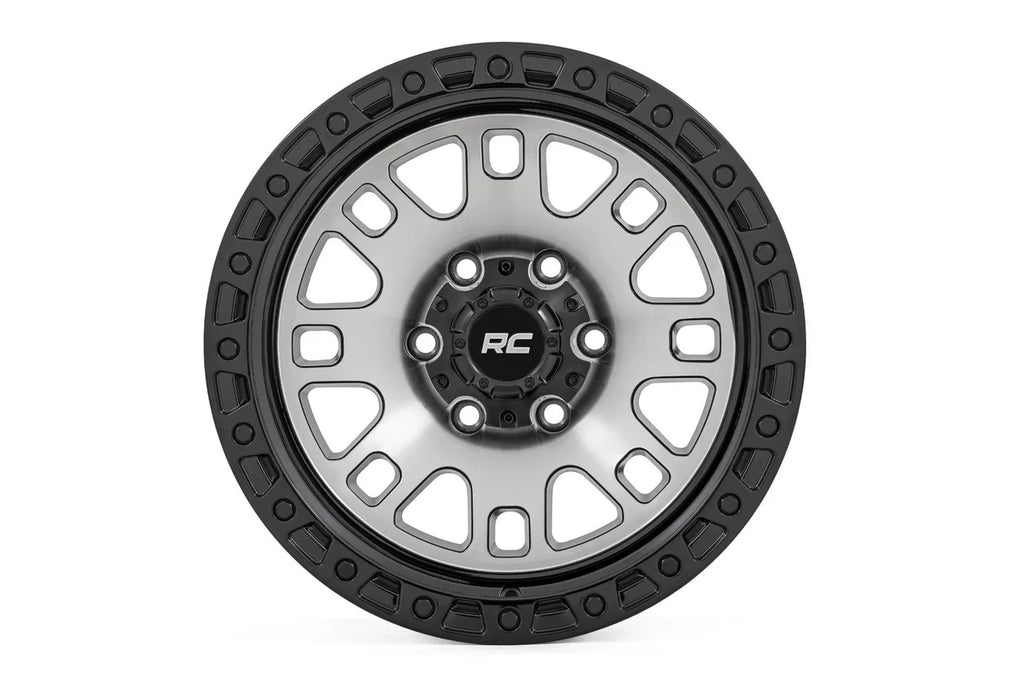 Rough Country Rough Country 82 Series Wheel | One-Piece | Machined Semi Gloss Black | 17x9 | 6x5.5 | -12mm 82170912M - Sid...