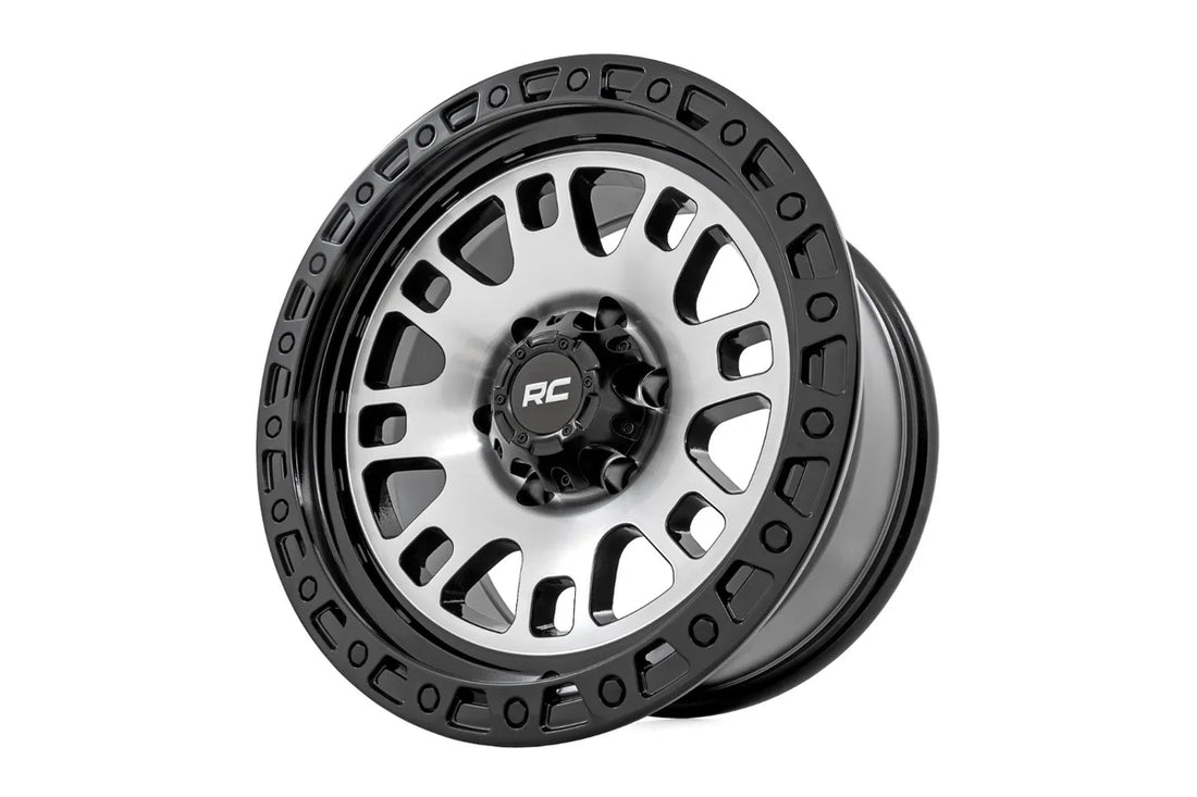 Rough Country Rough Country 82 Series Wheel | One-Piece | Machined Semi Gloss Black | 17x9 | 6x5.5 | -12mm 82170912M - Ins...