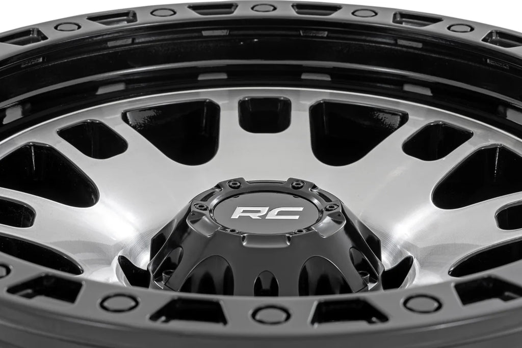 Rough Country Rough Country 82 Series Wheel | One-Piece | Machined Semi Gloss Black | 18x9 | 6x5.5 | -12mm 82181212M - Bac...