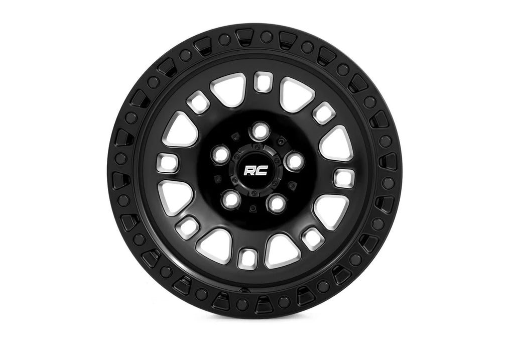 Rough Country Rough Country 82 Series Wheel | One-Piece | Semi Gloss Black | 15x8 | 5x5.5 | -19mm 82151814 - Side View