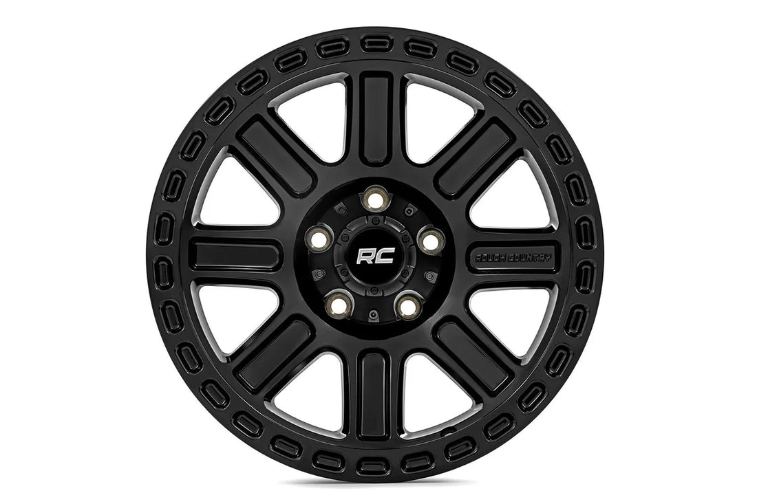 Rough Country Rough Country 84 Series Wheel | One-Piece | Gloss Black | 15x8 | 5x5.5 | -19mm 84150814 - Side View