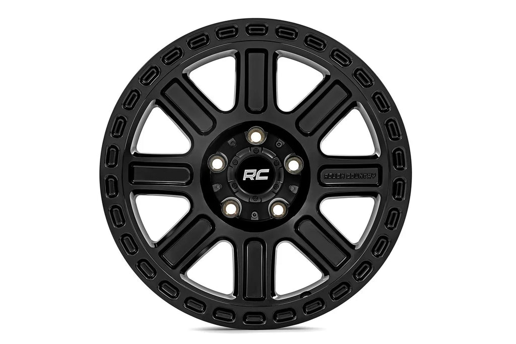 Rough Country Rough Country 84 Series Wheel | One-Piece | Gloss Black | 15x8 | 5x5.5 | -19mm 84150814 - Side View