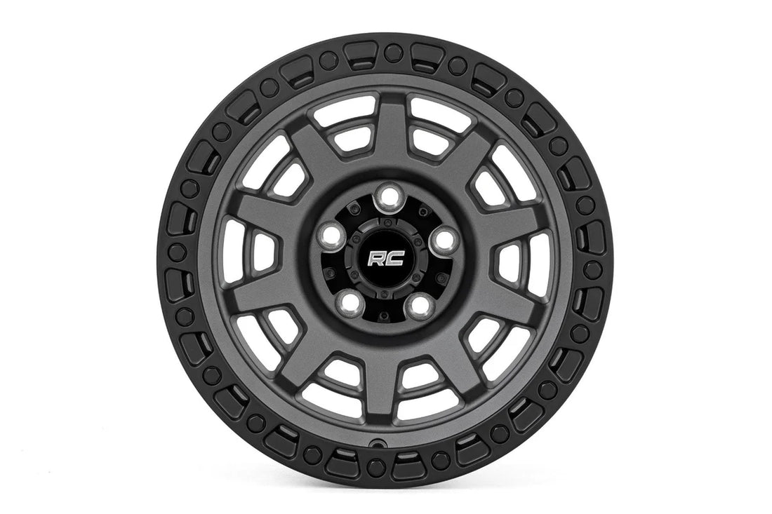 Rough Country Rough Country 85 Series Wheel | One-Piece | Gunmetal Gray/Black | 15x8 | 5x5.5 | -19mm - Side View