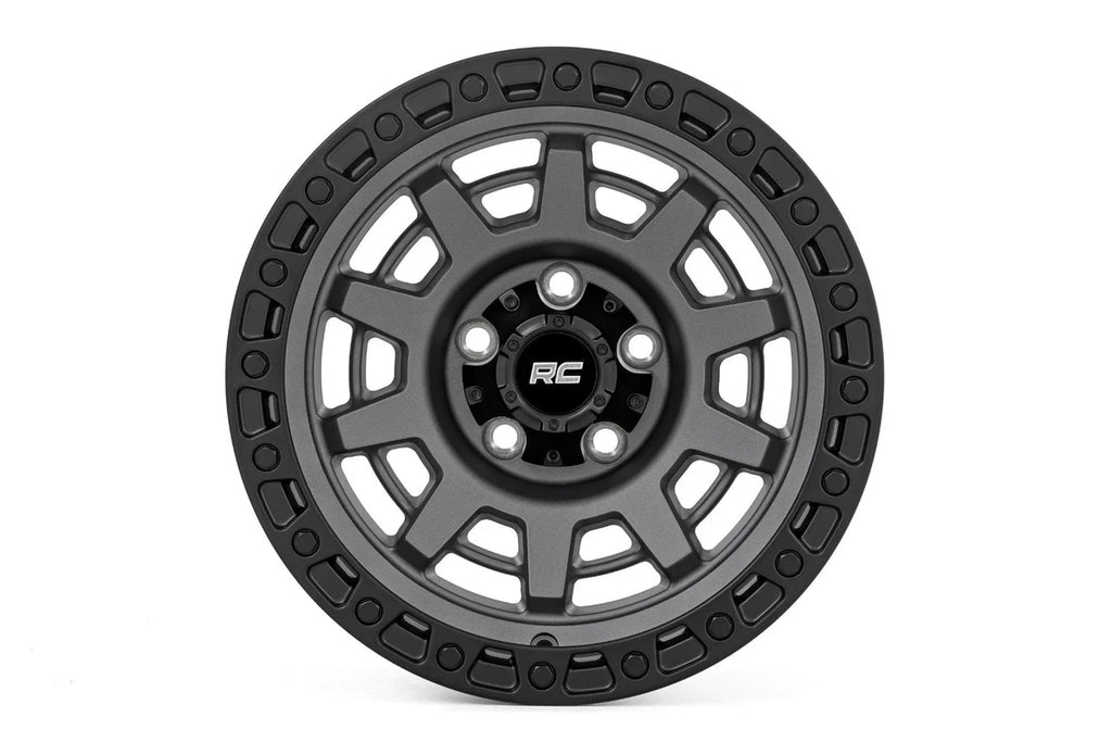 Rough Country Rough Country 85 Series Wheel | One-Piece | Gunmetal Gray/Black | 15x8 | 5x5.5 | -19mm - Side View