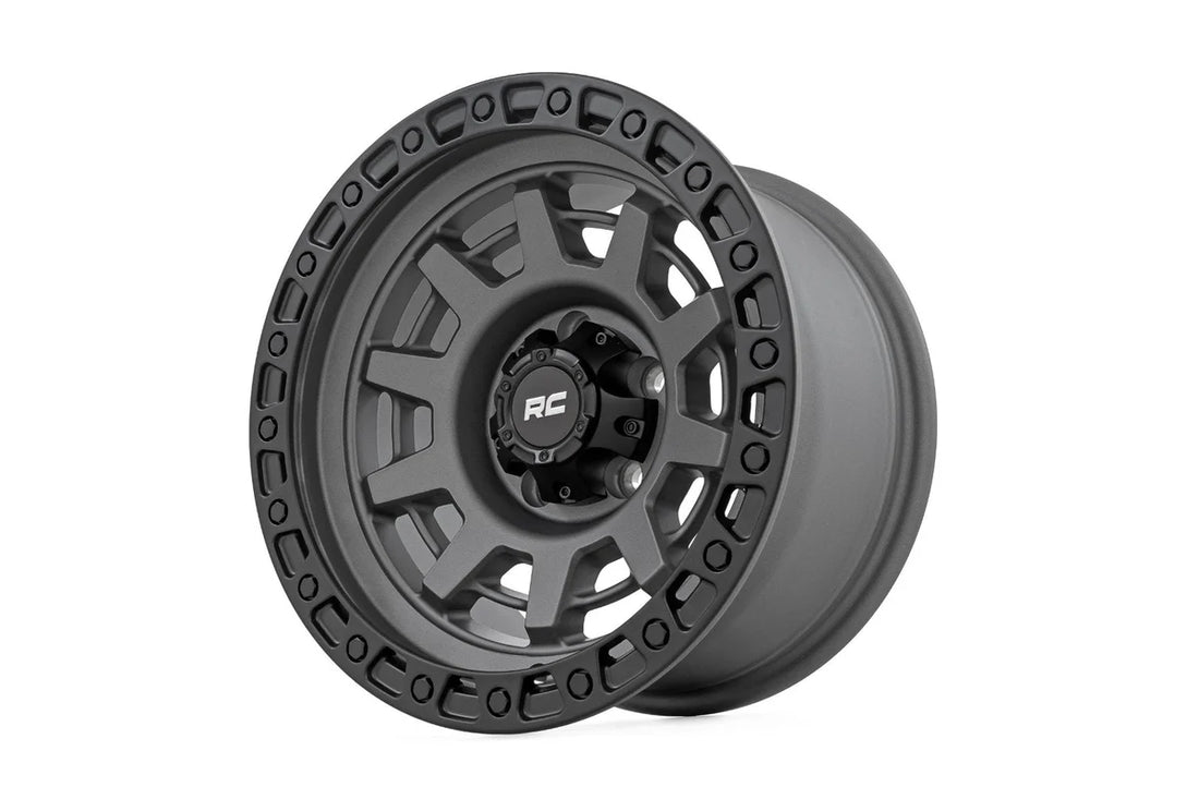 Rough Country Rough Country 85 Series Wheel | One-Piece | Gunmetal Gray/Black | 15x8 | 5x5.5 | -19mm - Back View