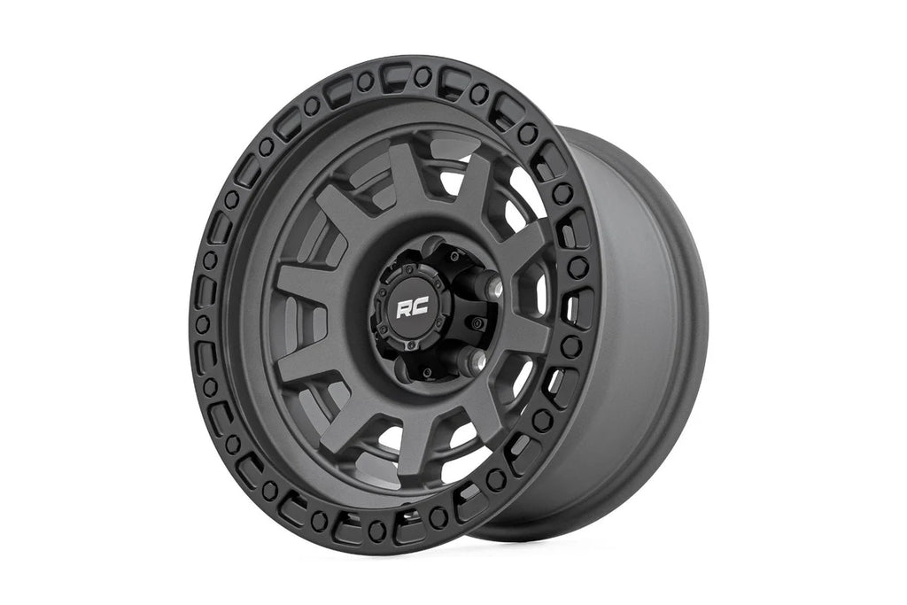 Rough Country Rough Country 85 Series Wheel | One-Piece | Gunmetal Gray/Black | 15x8 | 5x5.5 | -19mm - Back View