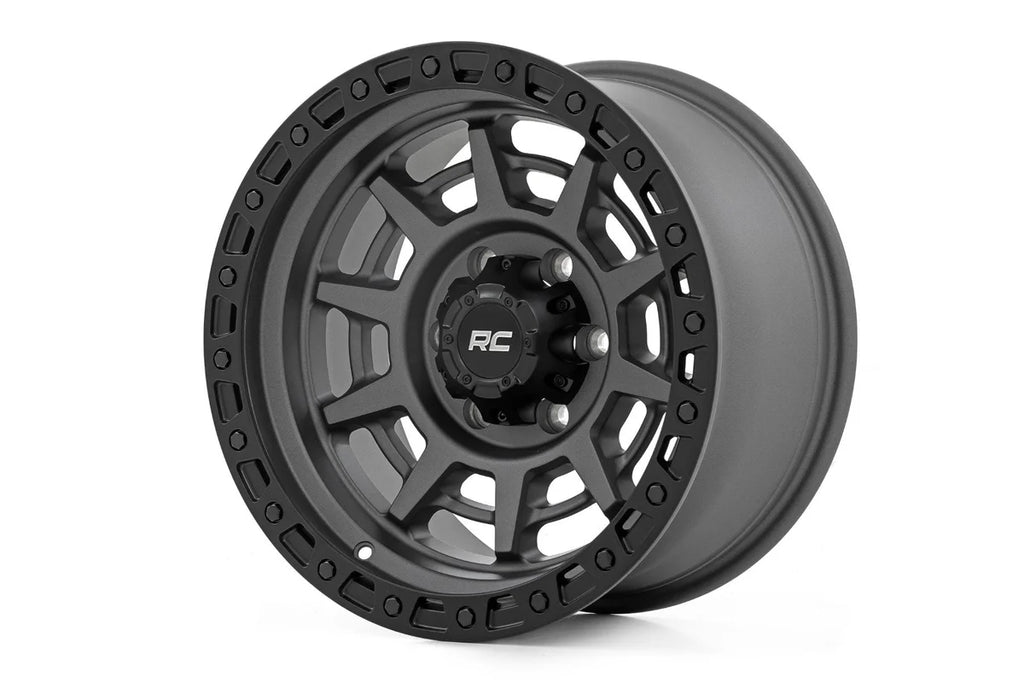 Rough Country Rough Country 85 Series Wheel | Simulated Beadlock | Gunmetal Gray/Black | 17x9 | 6x5.5 |+25mm - Main Produc...
