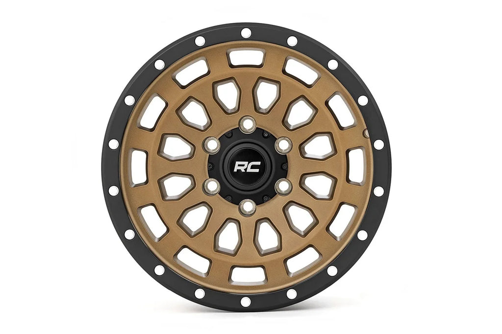 Rough Country Rough Country 87 Series Wheel | Simulated Beadlock | Bronze/Black | 17x8.5 | 6x5.5 |+25mm - Main Product View