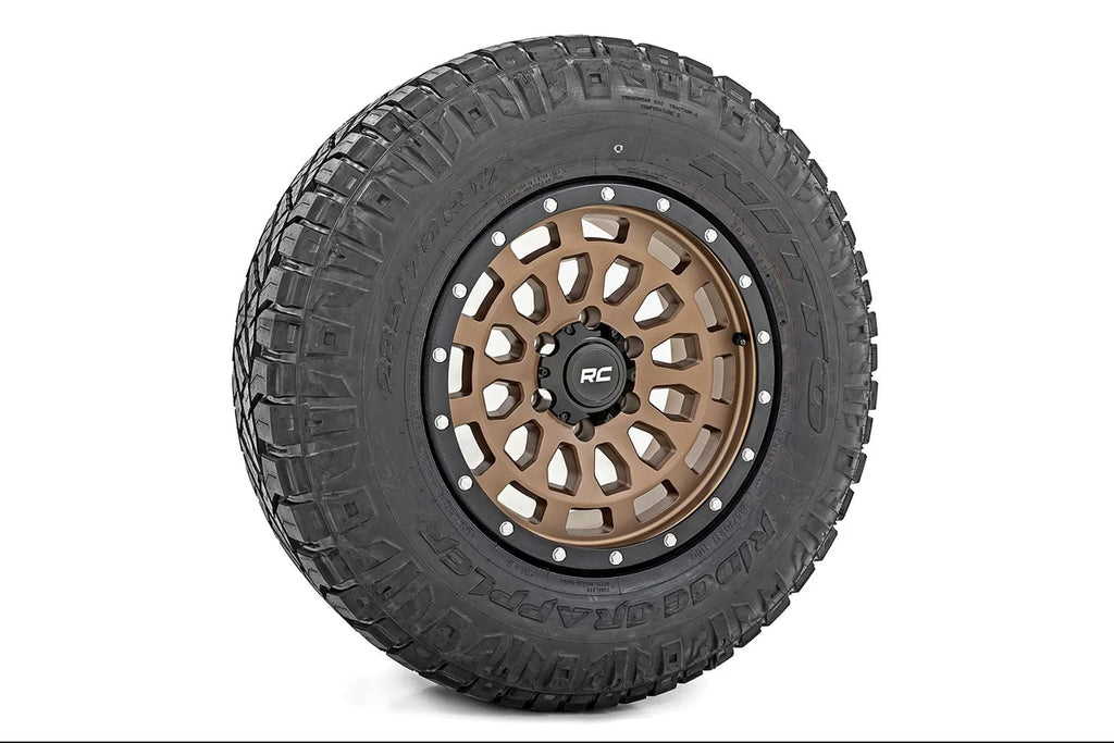 Rough Country Rough Country 87 Series Wheel | Simulated Beadlock | Bronze/Black | 17x8.5 | 6x5.5 |+25mm - Back View