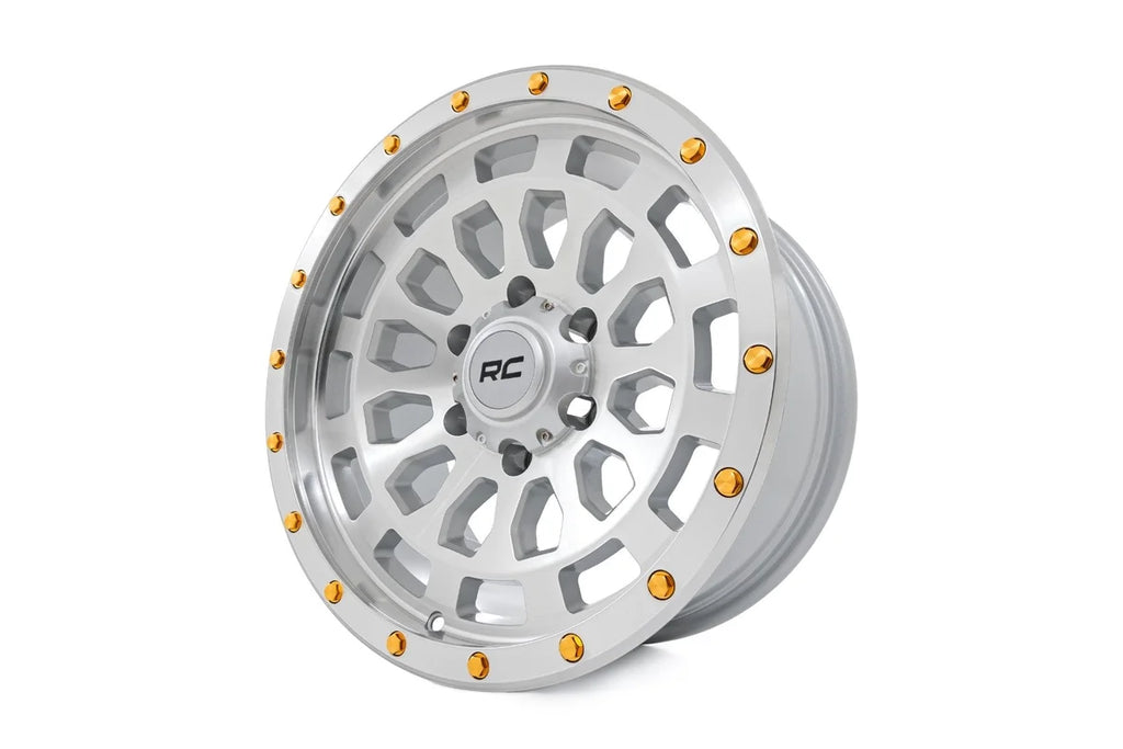 Rough Country Rough Country 87 Series Wheel | Simulated Beadlock | Full Machine | 17x8.5 | 6x5.5 | +0mm - Back View