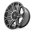 Load image into Gallery viewer, Rough Country Rough Country 89 Series Wheel | One-Piece | Black Machined Gun Metal | 20x10 | 8x170 |-19m 89201011 - Side View