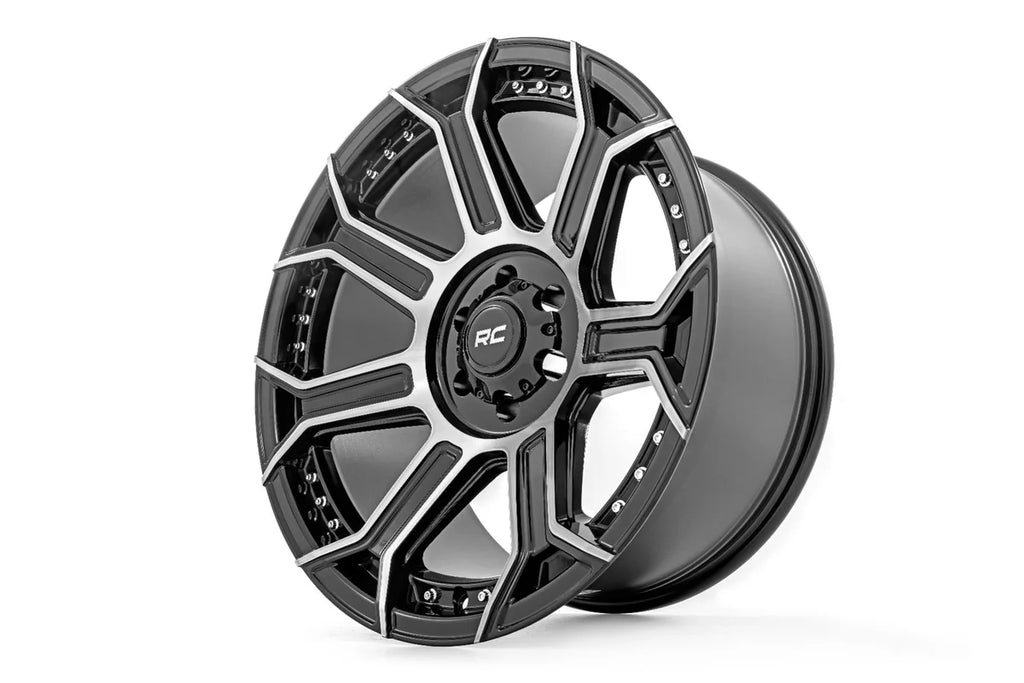 Rough Country Rough Country 89 Series Wheel | One-Piece | Black Machined Gun Metal | 20x10 | 8x170 |-19m 89201011 - Side View