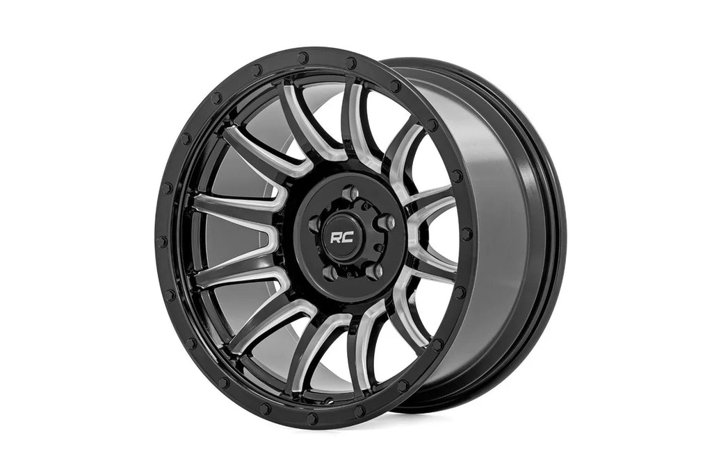 Rough Country Rough Country 90 Series Wheel | One-Piece | Gloss Black w/machined spokes | 20x9 | 6x5.5 | 0mm 90200912M - M...
