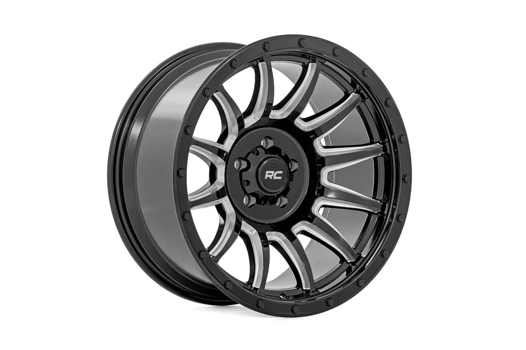 Rough Country Rough Country 90 Series Wheel | One-Piece | Gloss Black w/machined spokes | 20x9 | 6x5.5 | 0mm 90200912M - B...