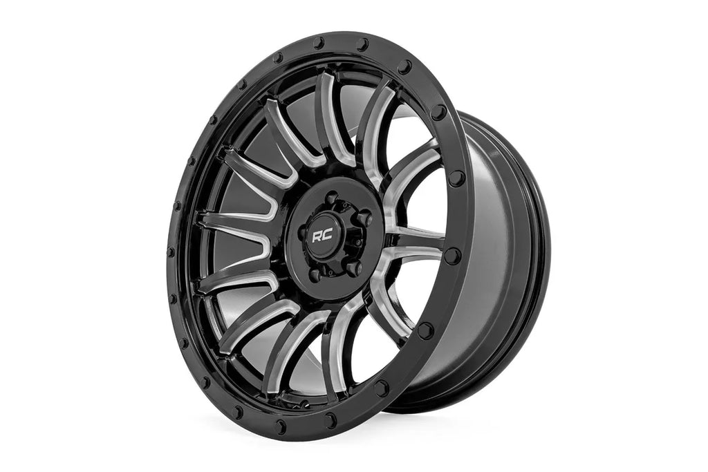 Rough Country Rough Country 90 Series Wheel | One-Piece | Gloss Black w/machined spokes | 20x9 | 6x5.5 | 0mm 90200912M - I...