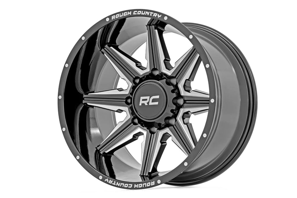 Rough Country Rough Country 91M Series Wheel | One-Piece | Gloss Black | 20x12 | 8x180 | -44mm 91201206M - Main Product View