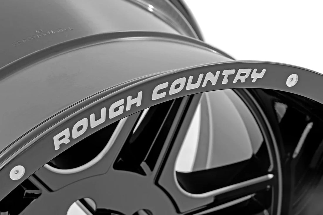 Rough Country Rough Country 92 Series Wheel | Machined One-Piece | Gloss Black | 22x12 | 6x5.5 | -44mm 92221212 - Side View