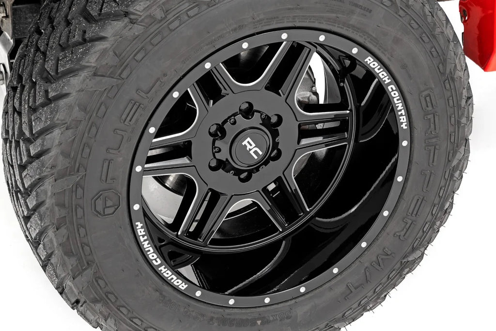 Rough Country Rough Country 92 Series Wheel | Machined One-Piece | Gloss Black | 22x12 | 6x5.5 | -44mm 92221212 - Installa...