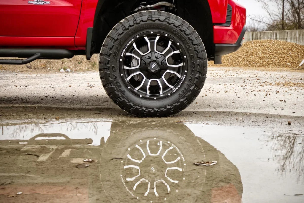 Rough Country Rough Country 93 Series Wheel | One-Piece | Machined Black | 20x10 | 6x5.5/6x135 | -18mm 93201012 - Installa...