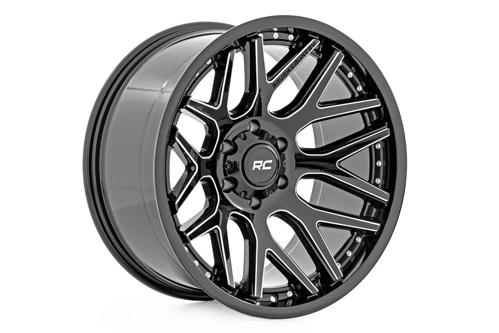 Rough Country Rough Country 95 Series Wheel | Machined One-Piece | Gloss Black | 20x10 | 6x5.5 | -25mm 95201012M - Main Pr...