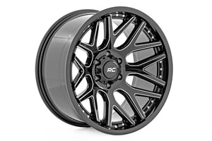 Rough Country Rough Country 95 Series Wheel | Machined One-Piece | Gloss Black | 20x10 | 6x5.5 | -25mm 95201012M - Main Pr...