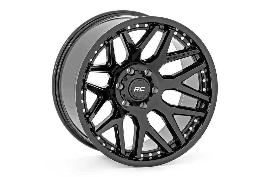 Rough Country Rough Country 95 Series Wheel | One-Piece | Gloss Black | 20x10 | 8x6.5 | -19mm 95201010 - Main Product View