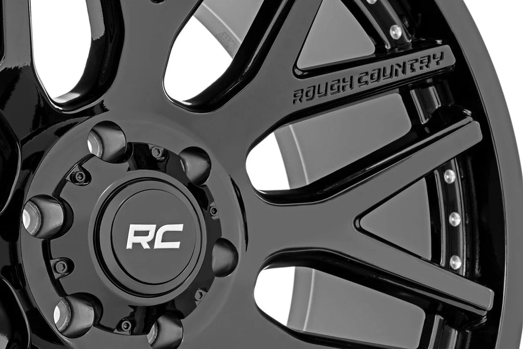 Rough Country Rough Country 95 Series Wheel | One-Piece | Gloss Black | 20x10 | 8x6.5 | -19mm 95201010 - Back View