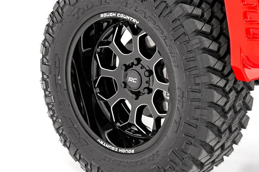 Rough Country Rough Country 96 Series Wheel | One-Piece | Gloss Black | 20x10 | 8x6.5 | -19mm 96201010 - Back View