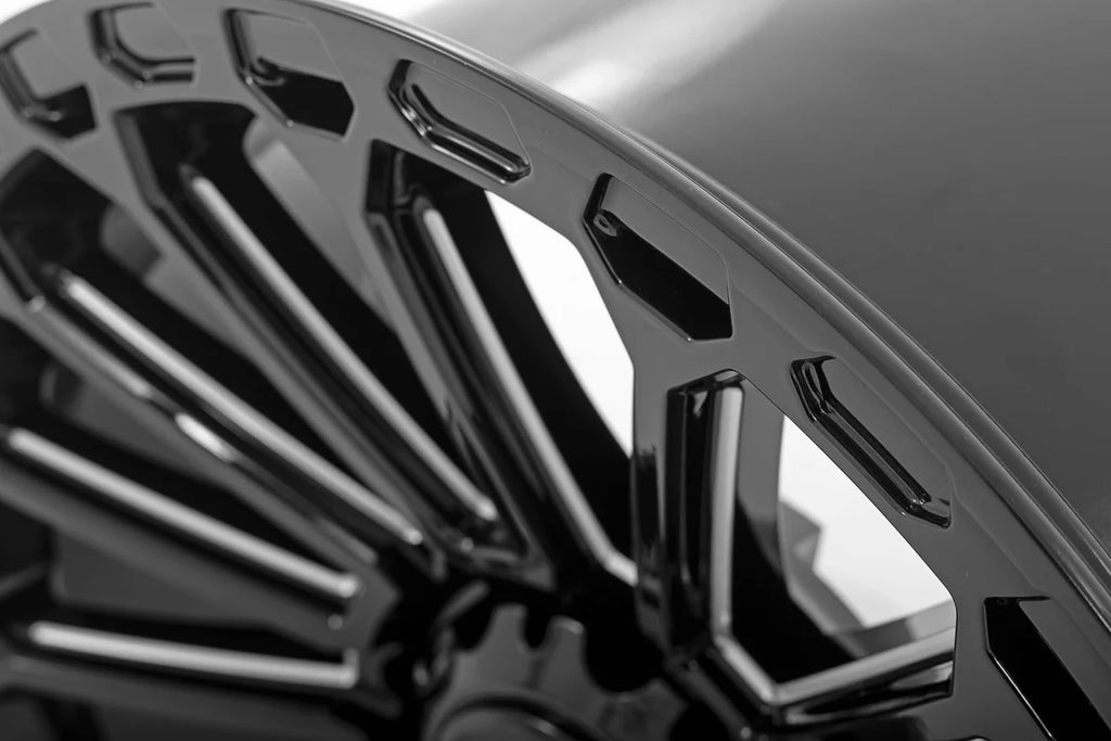 Rough Country Rough Country 97 Series Wheel | One-Piece | Gloss Black | 17x9 | 5x5 | -12mm 97170918 - Side View
