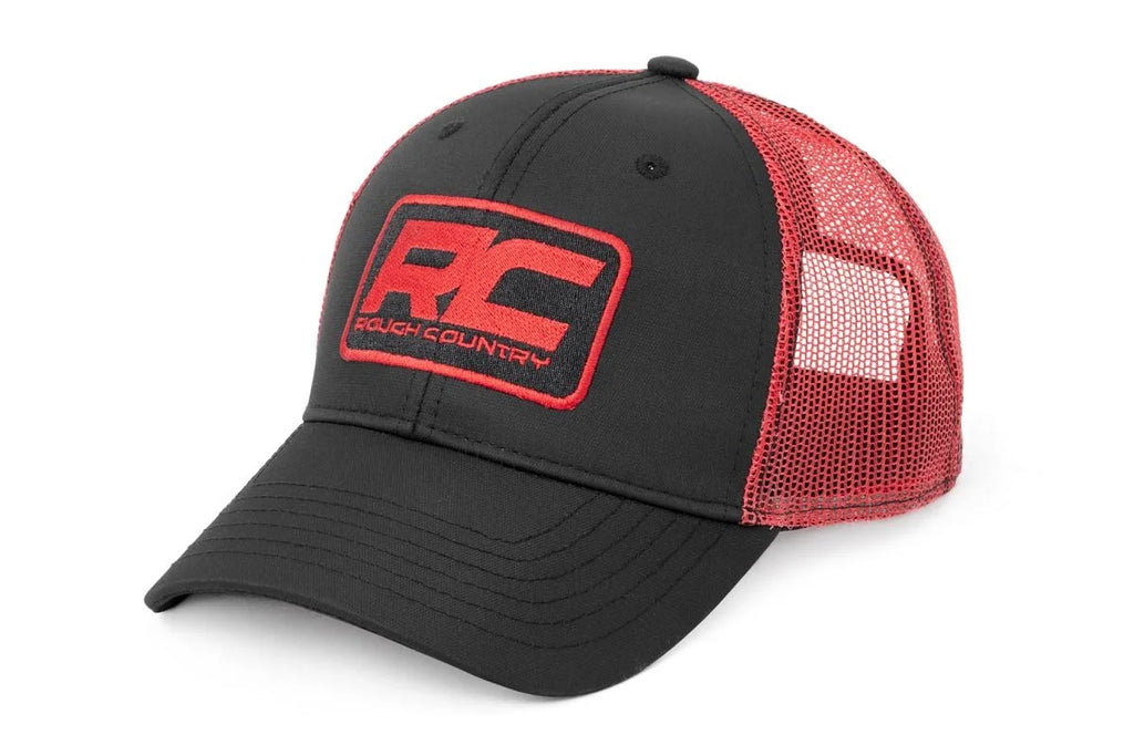 Rough Country Rough Country Hat | Red Mesh | Rough Country Patch | Black/Red 84124 - Main Product View
