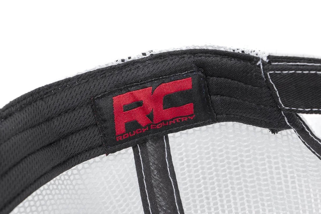Rough Country Rough Country Hat | White Mesh | Rough Country Patch | Black/Red 84125 - Detail View