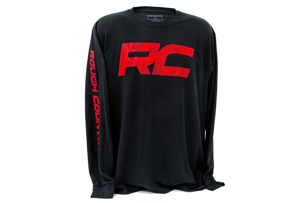 Rough Country Rough Country Long Sleeve | RC Tread Sleeve | Black| XL 84099XL - Top View