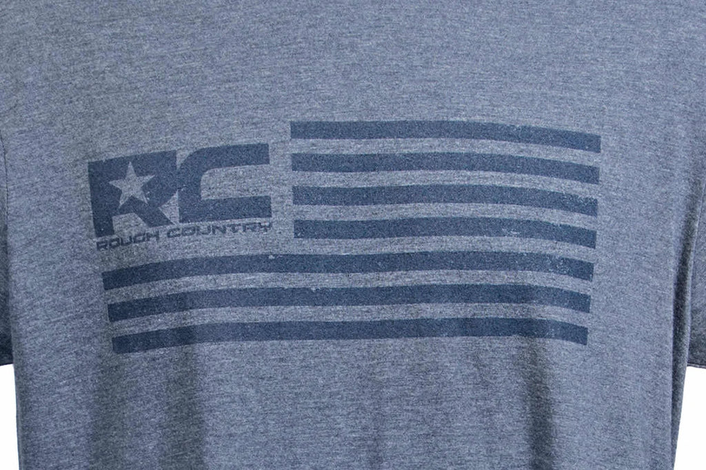 Rough Country Rough Country T-Shirt | American Flag | Blue | 3XL 840793X - Side View