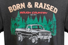 Load image into Gallery viewer, Rough Country Rough Country T-Shirt | Born &amp; Raised | Black | SM 84081SM - Side View