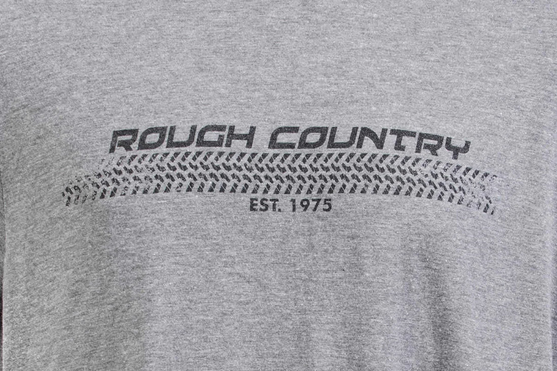 Rough Country Rough Country T-Shirt | Horizontal Tread | Grey | LG 84077LG - Side View