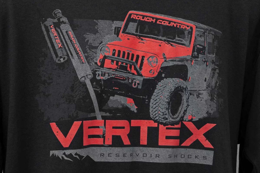 Rough Country Rough Country T-Shirt | Long Sleeve | Vertex | Black | SM 84090SM - Side View