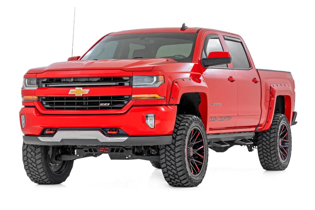 Rough Country SRL2 Adj Aluminum Step | Crew Cab | Chevy/GMC 1500/2500HD/3500HD (07-18 & Classic) - Side View