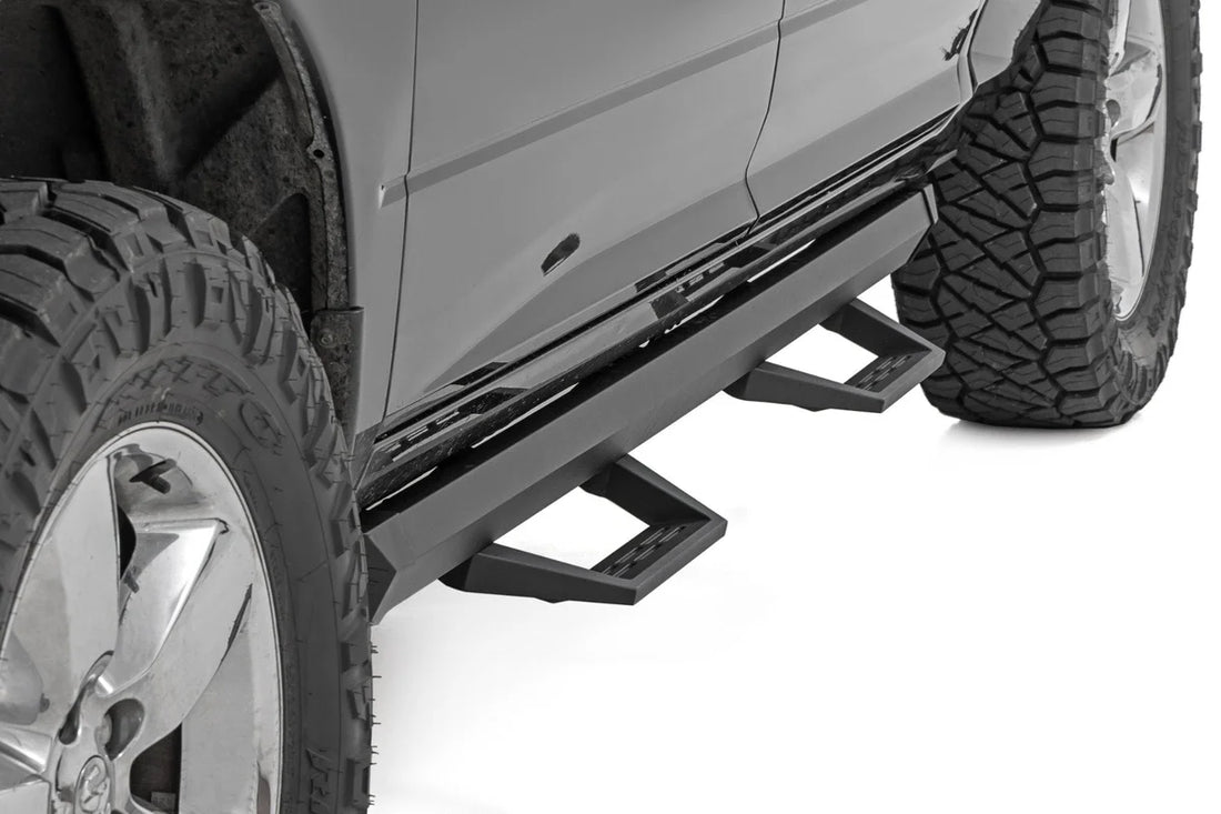 Rough Country SRL2 Adj Aluminum Step | Crew Cab | Ram 1500/2500/3500 2WD/4WD (2010-2018 & Classic) - Back View